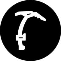 Winter Climb Ice Axe Equipment Glyph Circle Inverted vector