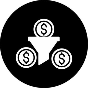 Structured Sales Pipeline Funnel Glyph Circle Inverted vector