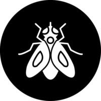 Common House Fly Glyph Circle Inverted vector