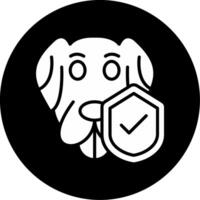 Energetic Dog in Playful Kennel Glyph Circle Inverted vector