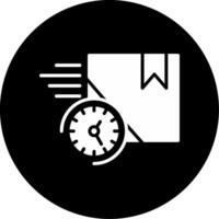 Fast Reliable Delivery Icon Glyph Circle Inverted vector