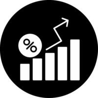 Business Growth Trend Visualization Glyph Circle Inverted vector