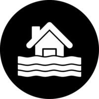 Flash Flood Emergency Response Glyph Circle Inverted vector