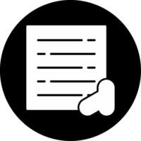 Handwritten Prescription Form Glyph Circle Inverted vector