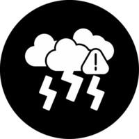 Severe Weather Alert Warning Sign Glyph Circle Inverted vector