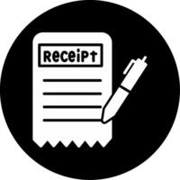 Official Rent Payment Receipt Glyph Circle Inverted vector