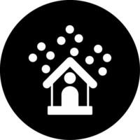 Heavy Thick Snowfall Conditions Glyph Circle Inverted vector