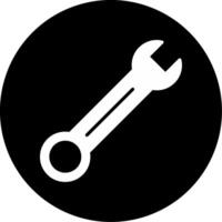 Adjustable Site Wrench Glyph Circle Inverted vector