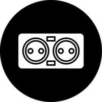 Multi Connector Power Socket Strip Glyph Circle Inverted vector