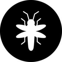 Sparkling Lightning Bug Glyph Circle Inverted vector