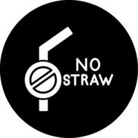 Sustainable Reusable Straw Promotion Graphic Glyph Circle Inverted vector