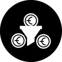 Optimized Sales Pipeline Management Glyph Circle Inverted vector