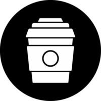Coffee Cup Beverage Icon Glyph Circle Inverted vector