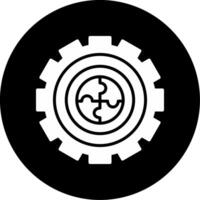 Understanding Asperger Syndrome Traits Glyph Circle Inverted vector