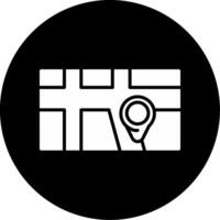 Navigation Route Planner Glyph Circle Inverted vector