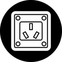 Smart Power Distribution Socket Glyph Circle Inverted vector