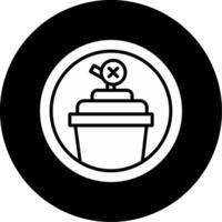 Toxic Material Environmental Alert Icon Glyph Circle Inverted vector