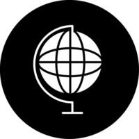 Rotating Globe Location Glyph Circle Inverted vector