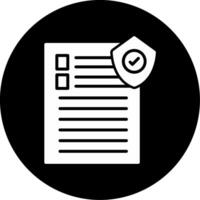 Insurance Policy Contract Document Glyph Circle Inverted vector