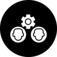 Efficient Teamwork in Financial Strategy Glyph Circle Inverted vector