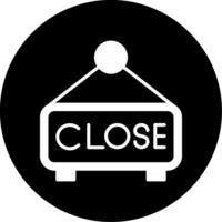 Closed Store Signboard Glyph Circle Inverted vector