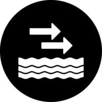 Directional Water Flow Arrow Design Glyph Circle Inverted vector