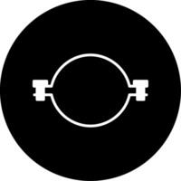 Industrial Pipe Clamp Glyph Circle Inverted vector