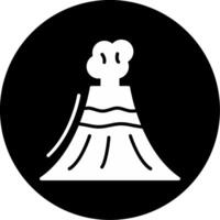 Volcano Disaster Relief Operation Glyph Circle Inverted vector