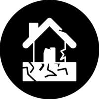 Aftermath Support for Earthquake Victims Glyph Circle Inverted vector
