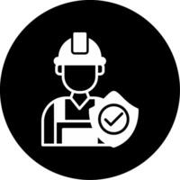 Trusted and Reliable Support Icon Glyph Circle Inverted vector