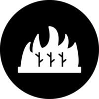 Spreading Wildfire in Dry Zone Glyph Circle Inverted vector