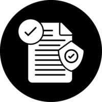 Legal Insurance Policy Overview Badge Glyph Circle Inverted vector