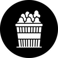 Popcorn in Striped Box Glyph Circle Inverted vector