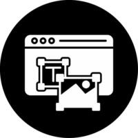 SEO Optimized Website Structure Glyph Circle Inverted vector