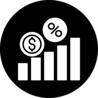 Statistical Financial Data Analysis Glyph Circle Inverted vector