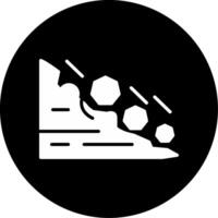 Landslide Emergency Rescue Operations Glyph Circle Inverted vector