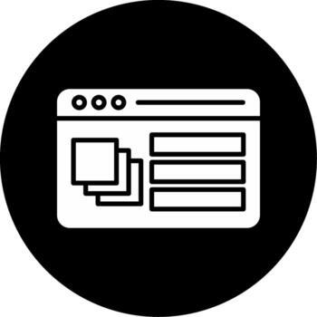 Multi Page Website Layout Icon Glyph Circle Inverted vector