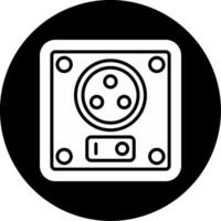Retractable Power Cord Extension Glyph Circle Inverted vector