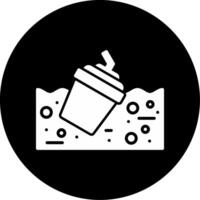 Educate and Act Straw Free Message Glyph Circle Inverted vector