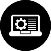 Technical Support Help Desk Icon Glyph Circle Inverted vector