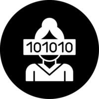 Browser Incognito Mode Icon Glyph Circle Inverted vector