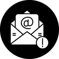 Incoming Mail Alert Glyph Circle Inverted vector