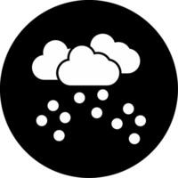 Light Snow and Flurry Signal Glyph Circle Inverted vector