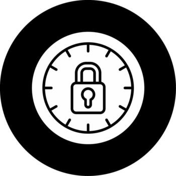 Theft Deterrent and Prevention Coverage Glyph Circle Inverted vector