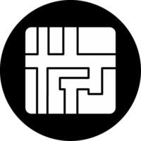 Map with Directional Arrows Glyph Circle Inverted vector