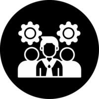 Team Collaboration and Communication Glyph Circle Inverted vector