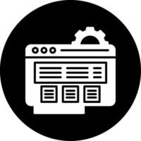 Scheduled Website Maintenance Tasks Glyph Circle Inverted vector