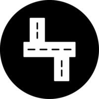 Road Path Navigation Glyph Circle Inverted vector