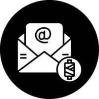 Email Thread View Glyph Circle Inverted vector
