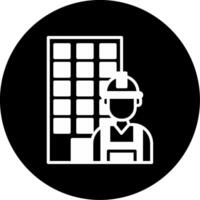 Expert in Construction Engineering Glyph Circle Inverted vector